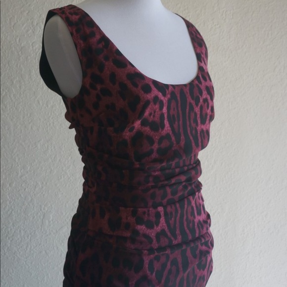 Dolce & Gabbana Wine Leopard Dress - Picture 2 of 4